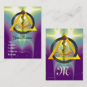 DREHUNG DES ASCLEPIUS-ZAHNCHEN-MONOGRAMM VISITENKARTE (Vorne/Hinten)