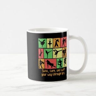 Drehung dreht sich und dreht sich durch das Leben Kaffeetasse