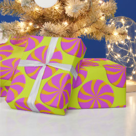Drehung Fuchsia Orange Peppermint Weihnachten Geschenkpapier