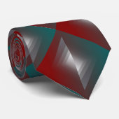 Drehung grau auf aquamariner Bordeaux Krawatte (Gerollt)