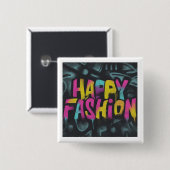 Drehung im Modedesign Happy Square Button (Vorne & Hinten)