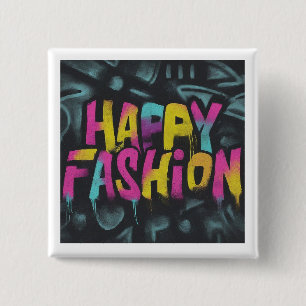 Drehung im Modedesign Happy Square Button