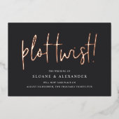 Drehung | Moderne Foil Wedding Date Change Card Folieneinladung (Vorderseite)