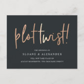 Drehung | Modernes Kupfer-Hochzeitsprogramm Ankündigungspostkarte (Vorderseite)