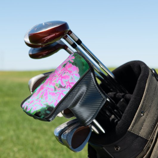 Drehung Phlox (Pink und Weiß) Golf Headcover (In Situ)