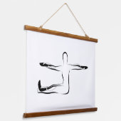 Drehung Pilates Spine Pose Mat Wandteppich Mit Holzrahmen (Gewinkelt)