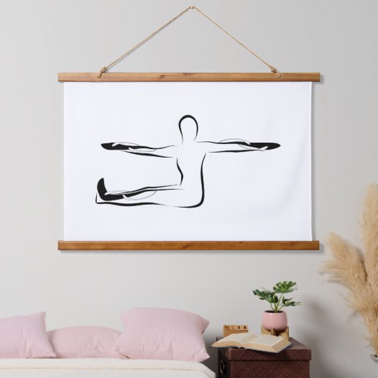 Drehung Pilates Spine Pose Mat Wandteppich Mit Holzrahmen (Schlafzimmer)
