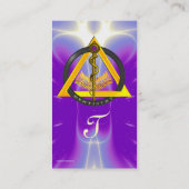 DREHUNG VON ASCLEPIUS DENTIST DENTISTRY MONOGRAM P VISITENKARTE (Rückseite)