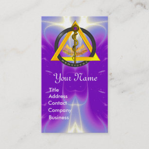 DREHUNG VON ASCLEPIUS DENTIST DENTISTRY MONOGRAM P VISITENKARTE