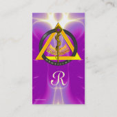 DREHUNG VON ASCLEPIUS DENTIST DENTISTRY MONOGRAM P VISITENKARTE (Rückseite)