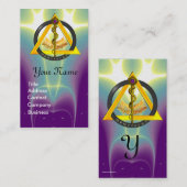 DREHUNG VON ASCLEPIUS DENTIST DENTISTRY MONOGRAM P VISITENKARTE (Vorne/Hinten)