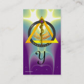 DREHUNG VON ASCLEPIUS DENTIST DENTISTRY MONOGRAM P VISITENKARTE (Rückseite)