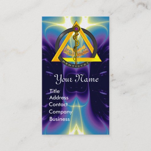 DREHUNG VON ASCLEPIUS DENTIST DENTISTRY MONOGRAM P VISITENKARTE (Vorderseite)