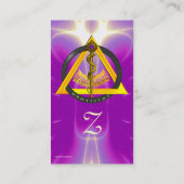 DREHUNG VON ASCLEPIUS DENTIST DENTISTRY MONOGRAM P VISITENKARTE (Rückseite)