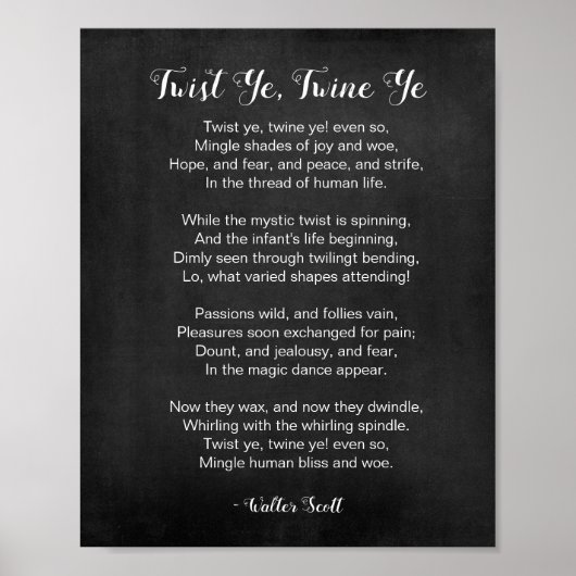 Drehung Ye Twine Ye Black and White Poster (Vorne)