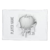 Drehvolleyball Personalisiert Weiße Pillowcase Kissenbezug (Rückseite)
