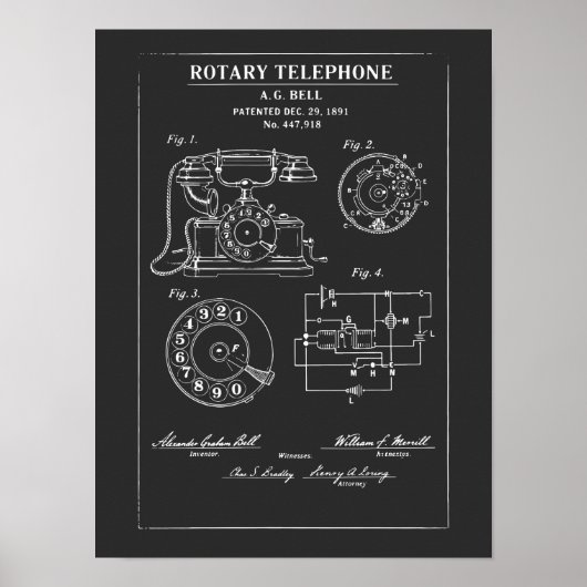 Drehwählertel Patent Blaupause Poster (Vorne)
