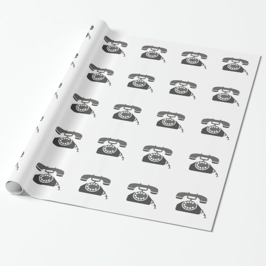 Drehwählscheibentelefon Geschenkpapier (Ungerollt)