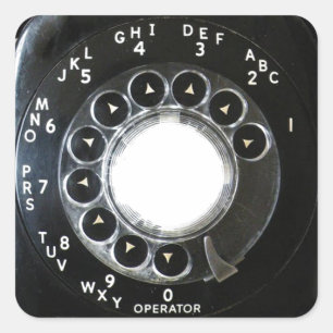 Drehwählscheibentelefon Quadratischer Aufkleber