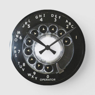 Drehwählscheibentelefon Runde Wanduhr