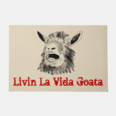 Drehziege Funny Slogan Livin La Vida Goata Fußmatte (Vorderseite)