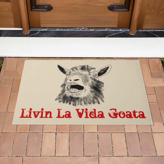 Drehziege Funny Slogan Livin La Vida Goata Fußmatte