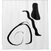 Drehzyklus: Abstrakt Schwarz/Weiß Duschvorhang (Vorderseite)