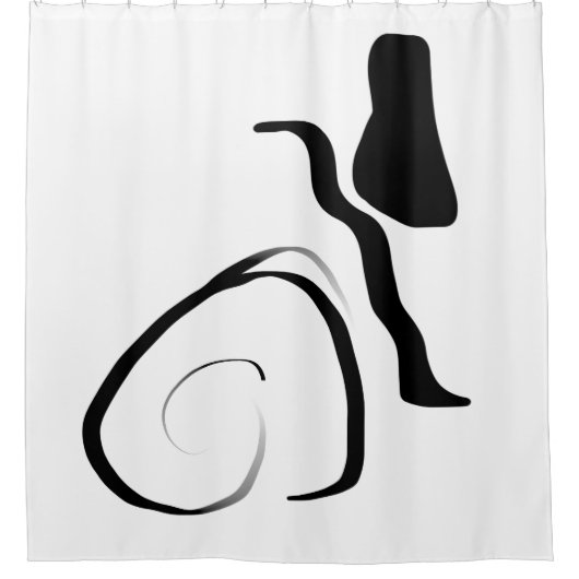Drehzyklus: Abstrakt Schwarz/Weiß Duschvorhang (Vorderseite)