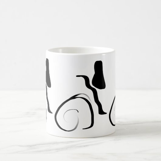 Drehzyklus: Abstrakt Schwarz/Weiß Kaffeetasse (Mittel)