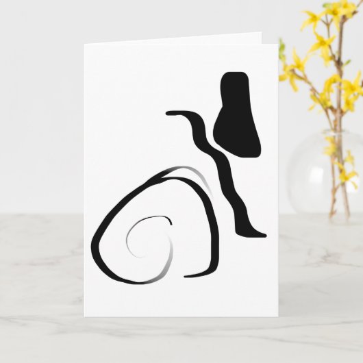 Drehzyklus: Abstrakt Schwarz/Weiß Karte (Gelbe Blume)