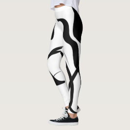 Drehzyklus: Abstrakt Schwarz/Weiß Leggings