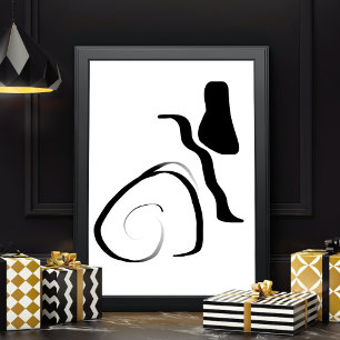 Drehzyklus: Abstrakt Schwarz/Weiß Leinwanddruck