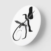 Drehzyklus: Abstrakt Schwarz/Weiß Runde Wanduhr (Winkel)