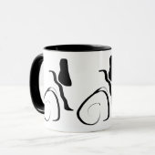 Drehzyklus: Abstrakt Schwarz/Weiß Tasse (Vorderseite Links)
