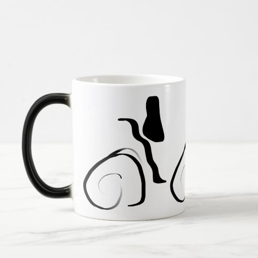 Drehzyklus: Abstrakt Schwarz/Weiß Verwandlungstasse (Links)