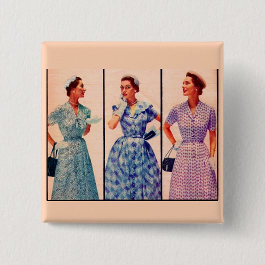 drei 1953 Kleider - Vintage Kleidung Button (Vorderseite)