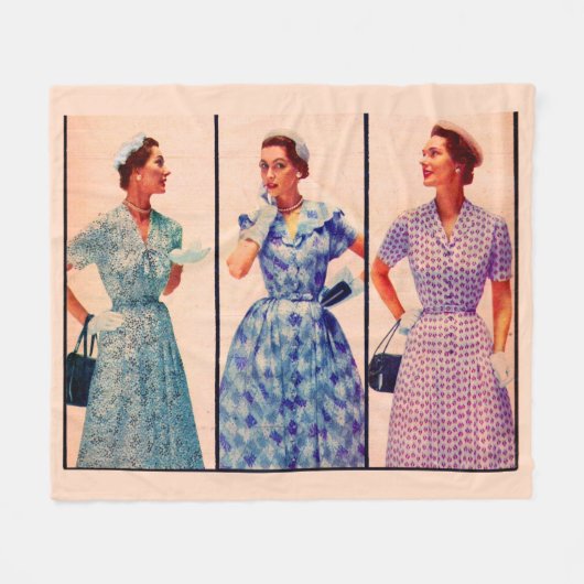 drei 1953 Kleider - Vintage Kleidung Fleecedecke (Vorderseite (Horizontal))