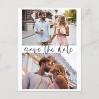 Drei 3 Foto Minimalistisches Skript Save the Date