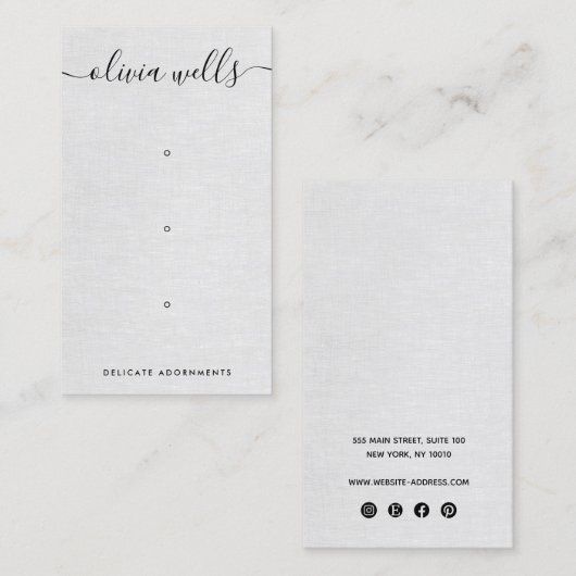 Drei 3-Loch-Grau-Script-Vorgabehalterung Visitenkarte (Vorne/Hinten)