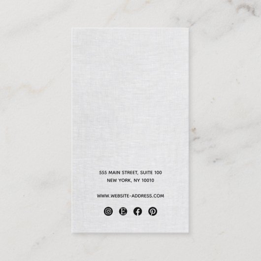 Drei 3-Loch-Grau-Script-Vorgabehalterung Visitenkarte (Rückseite)