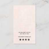 Drei 3-Loch-Pink-Script-Vorzeichenhalter Visitenkarte (Rückseite)