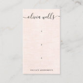 Drei 3-Loch-Pink-Script-Vorzeichenhalter Visitenkarte (Vorderseite)