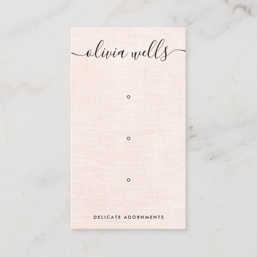 Drei 3-Loch-Pink-Script-Vorzeichenhalter Visitenkarte (Vorderseite)