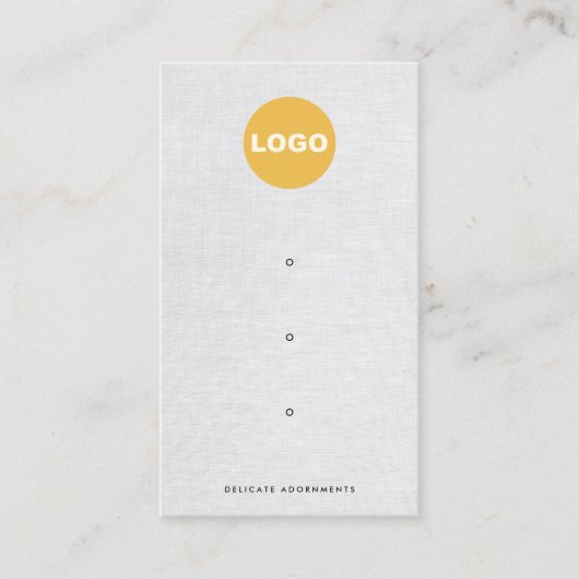 Drei 3-Loch-Stuhlhalter mit grauem Leinenlogo Visitenkarte (Vorderseite)