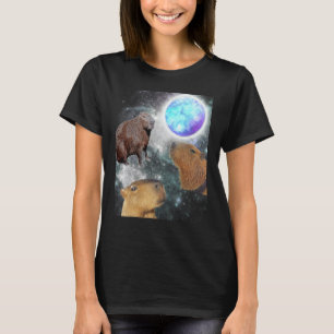 Drei 3-monatige Funny Capybaras Space Rodent Anima T-Shirt