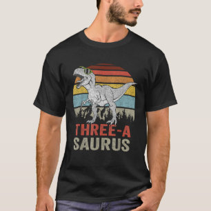 Drei a Saurus Geburtstag T Rex 3 Jahre alte Kinder T-Shirt
