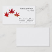 Drei abfallende rote Blätter Visitenkarte (Vorne/Hinten)