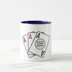 Drei-Aces-Foto-Rahmen-Tasse - Anpassbarer Keepake Tasse