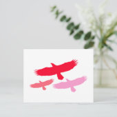 Drei Adler fliegen (rot) Postkarte (Stehend Vorderseite)