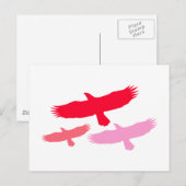 Drei Adler fliegen (rot) Postkarte (Vorne/Hinten)